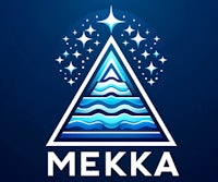 the logo for meka